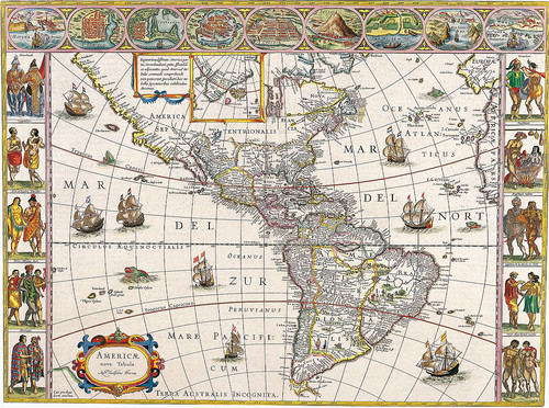 Карта Америки Виллем Блау 1650