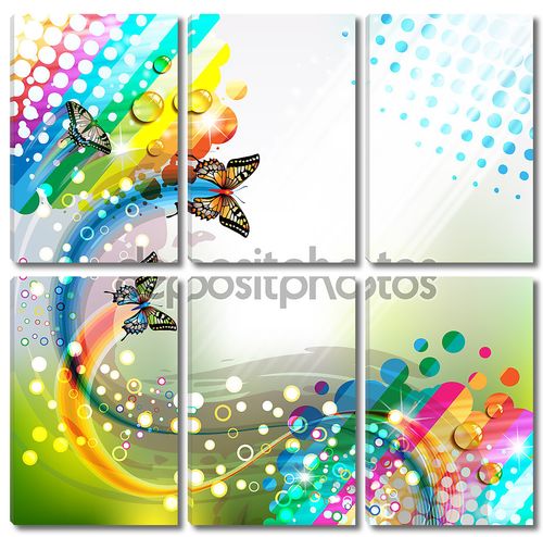 Цветной абстрактный фон с бабочками