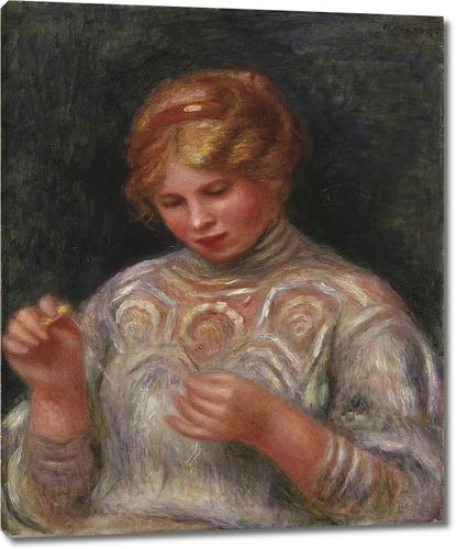 Девушка за плетением кружев