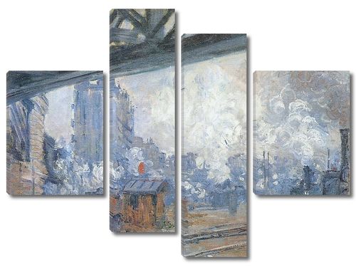 Моне Клод. Вокзал Сен-Лазар, вид снаружи 1877