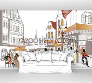Серия улиц с кафе в Старом городе