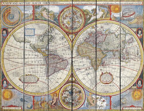 Карта мира Джона Спид  1646