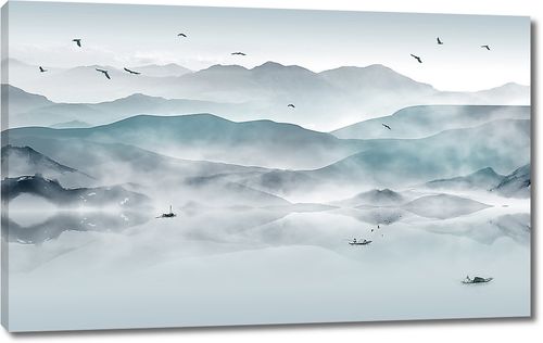 Туман над большим озером
