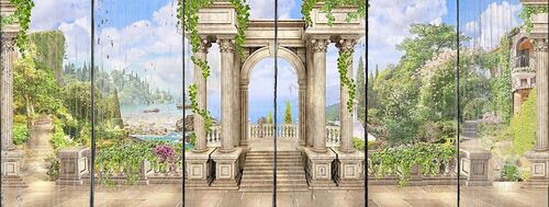 Терраса с аркой и колоннами
