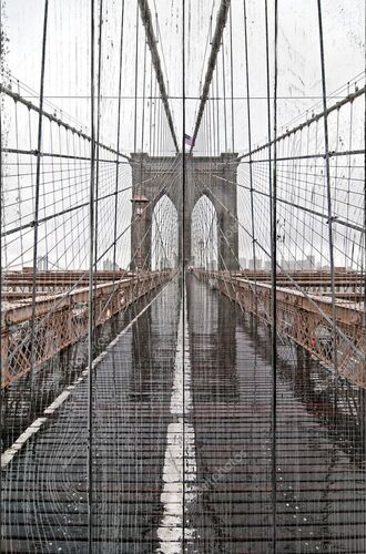 Бруклинский мост в дождливый день