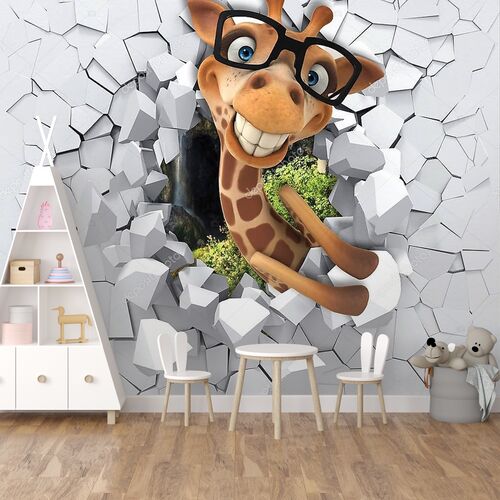Влюбленный жираф из стены