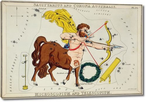 Иллюстрация астрономической карты Стрельца