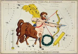 Иллюстрация астрономической карты Стрельца