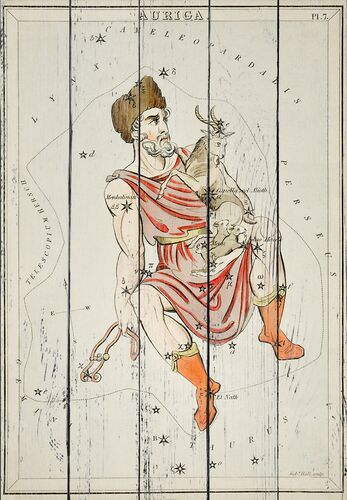 Астрономическая карта Возничего, сделанная Сидни Холлом