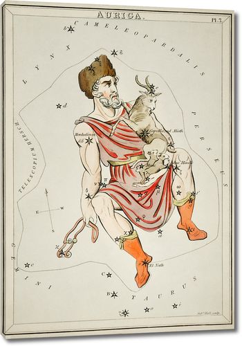 Астрономическая карта Возничего, сделанная Сидни Холлом