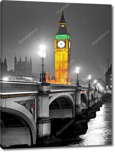 Биг Бен, Парламент и Вестминстерский мост ночью