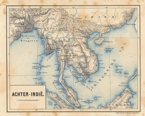 Старинная карта Индии