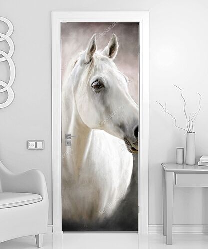 Белая лошадь портрет