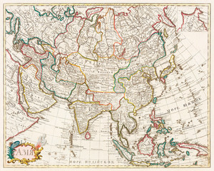 Карта Азии идентичная картам Гийома Иля