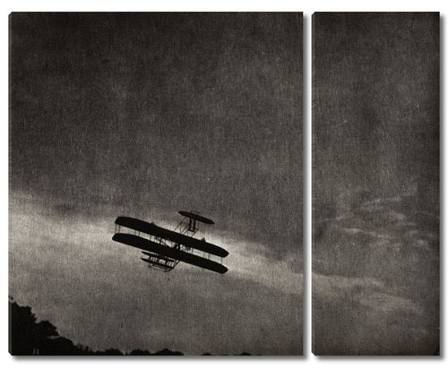 Самолет Штиглица в полете в ночном небе