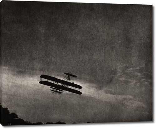 Самолет Штиглица в полете в ночном небе