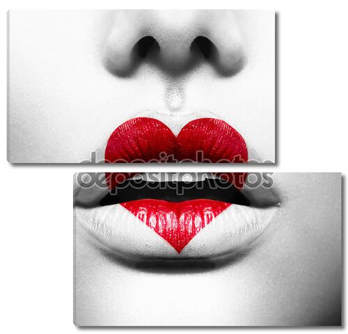 Краска красота сексуальные губы с формы сердца
