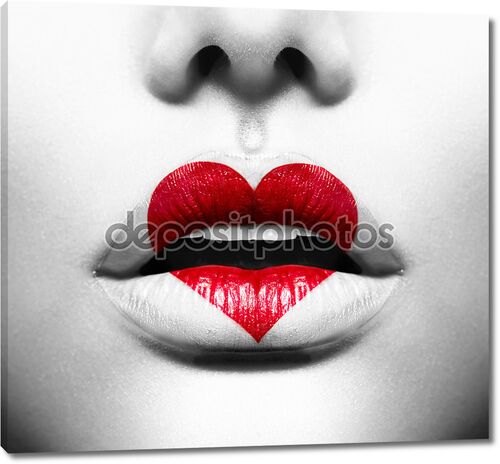 Краска красота сексуальные губы с формы сердца