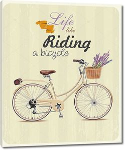 велосипедов с лавандой в корзине. постер в винтажном стиле.