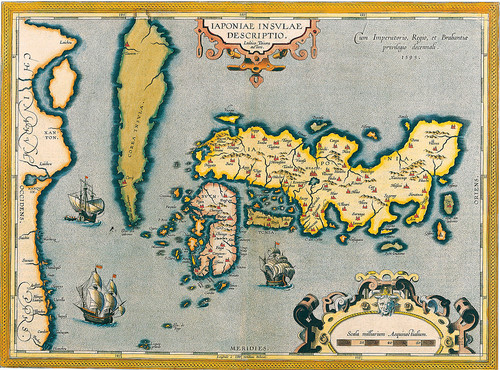 Карта Японии Абрахам Ортелиус 1590