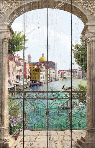 Вид на Венецию сквозь арку