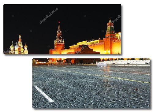Ночной вид на Красной площади, Москва