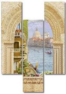 Вид из окна на набережную в Венеции