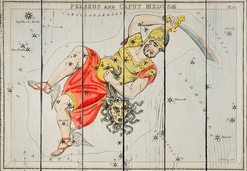 Астрономическая карта Персея и Головы Медузы