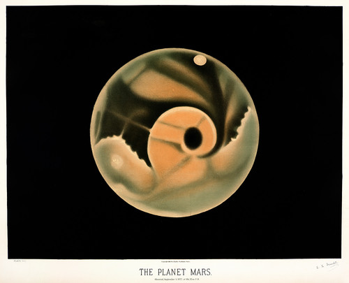 Планета Марс с астрономических рисунков Трувело