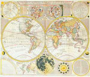Карта мира Двойного полушария Сэмюэл Данн 1780