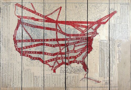 Карта маршрутов авиалиний США