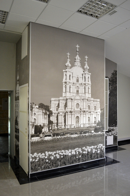 Портфолио работ Перового ателье — Фотообои в мансардное помещение бизнес центра