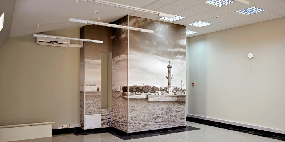 Портфолио работ Перового ателье — Черно-белые фотообои в бизнес центр